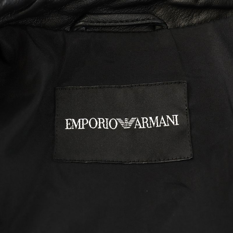 ひめ　エンポリオアルマーニ　ラムレザージャケット　ダブルライダース　38 エンポリオアルマーニ EMPORIO ARMANI ライダースジャケット