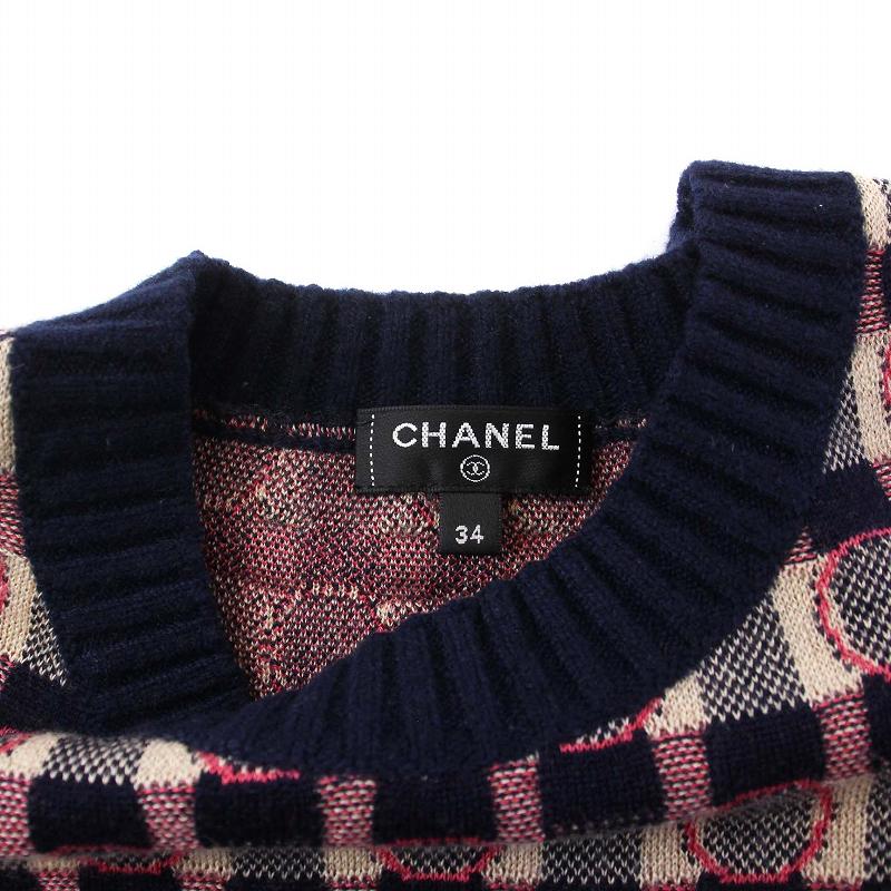 シャネル CHANEL 21年モデル ニット セーター 半袖 クルーネック ロゴ