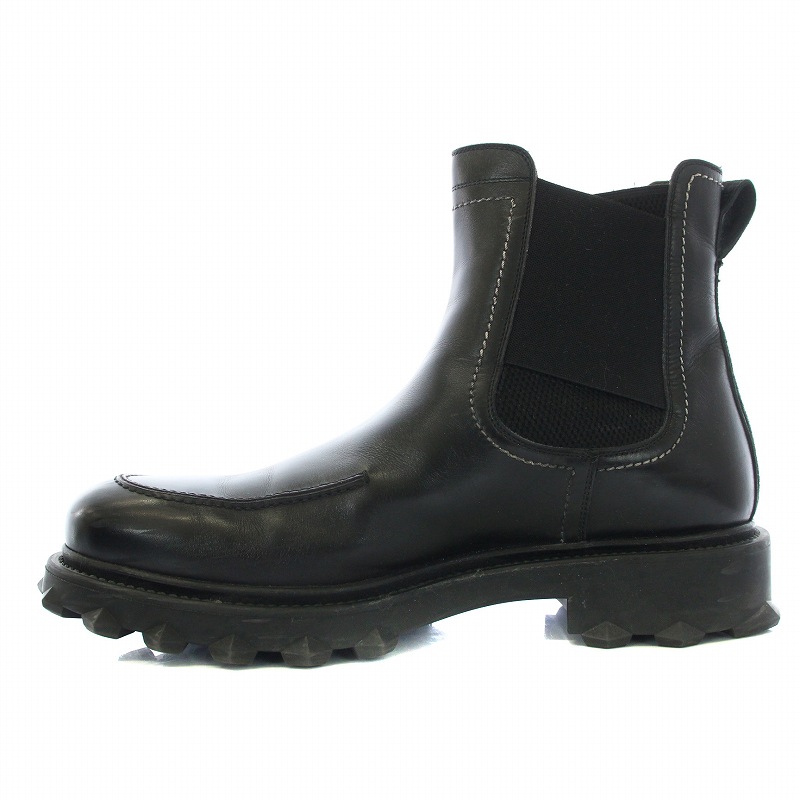 【極美品】サルヴァトーレフェラガモ　バックロゴ金具　サイドゴアブーツ　ブラック サルバトーレフェラガモ Salvatore Ferragamo Shadi Gancini