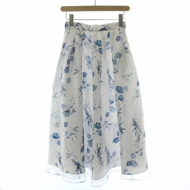 未使用品 セルフォード CELFORD 24SS フラワープリントタックフレア