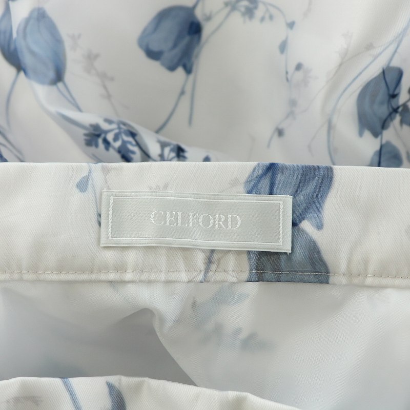未使用品 セルフォード CELFORD 24SS フラワープリントタックフレア