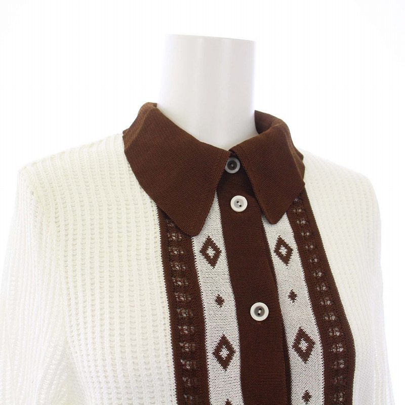 新品タグ付き】マメ/マメクロゴウチ カーディガン ウール 総柄 Mサイズ