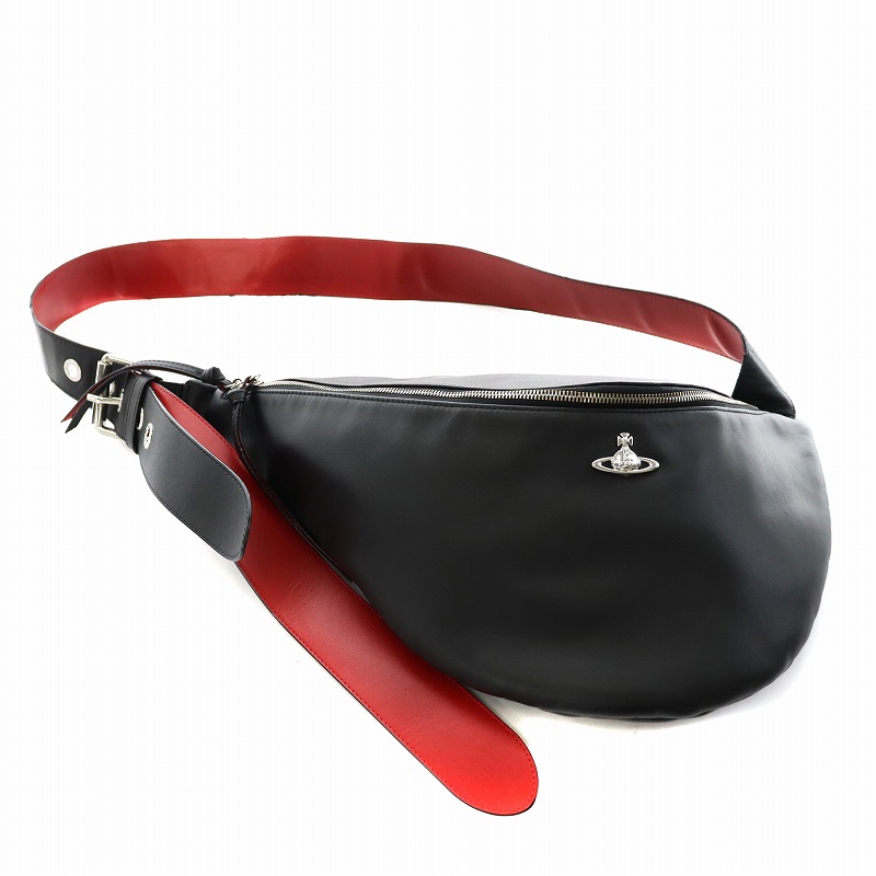 ヴィヴィアンウェストウッド ボディバッグ レザー ブラック オーブ ヴィヴィアンウエストウッド Vivienne Westwood オーブロゴ
