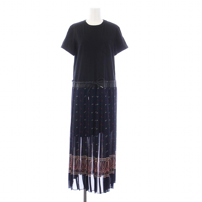 sacai ペイズリーロングワンピース