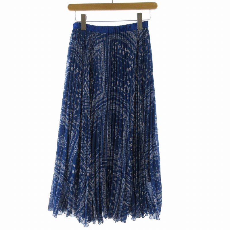 新品・未使用　ユナイテッドアローズ　青系チェック柄フレアスカート UNITED ARROWS｜ユナイテッドアローズのスカート（チェック柄