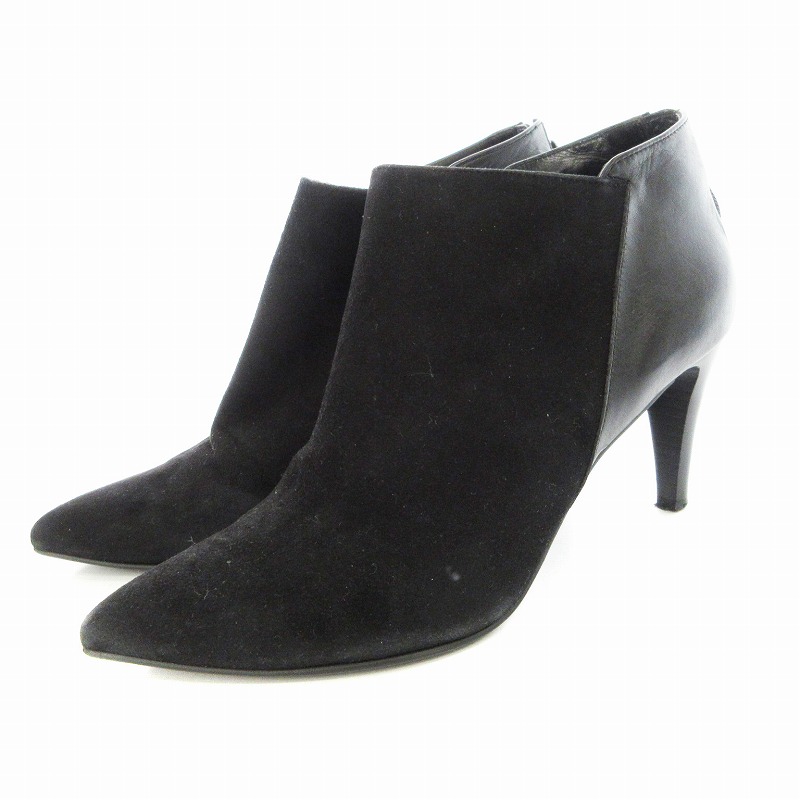 美品】 GINZA kanematsu 銀座かねまつ 本革 スウェード ニーハイ