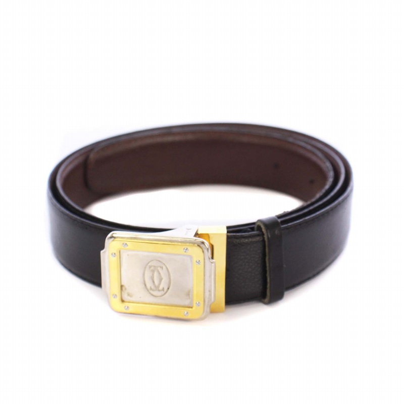 カルティエ Cartier サントス マスト レザーベルト 革ベルト 黒