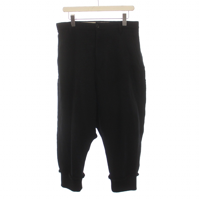 groundY サルエルパンツ ブラックとグリーンのグラフィック グラウンドワイ ヨウジヤマモト GroundY 近年モデル WOOL