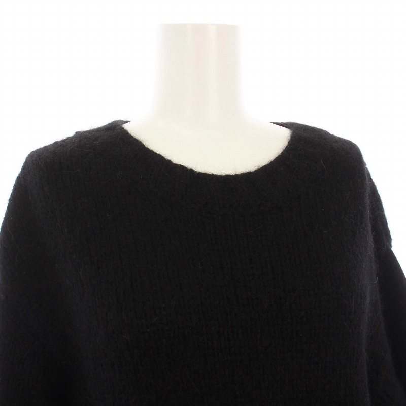 オフホワイト OFF WHITE 21AW インターシャ ニット セーター 長袖 アルパカ混 38 黒 OWHE036E20KNI003 /KH レディース オフホワイト OFF WHITE 21AW インターシャ ニット セーター