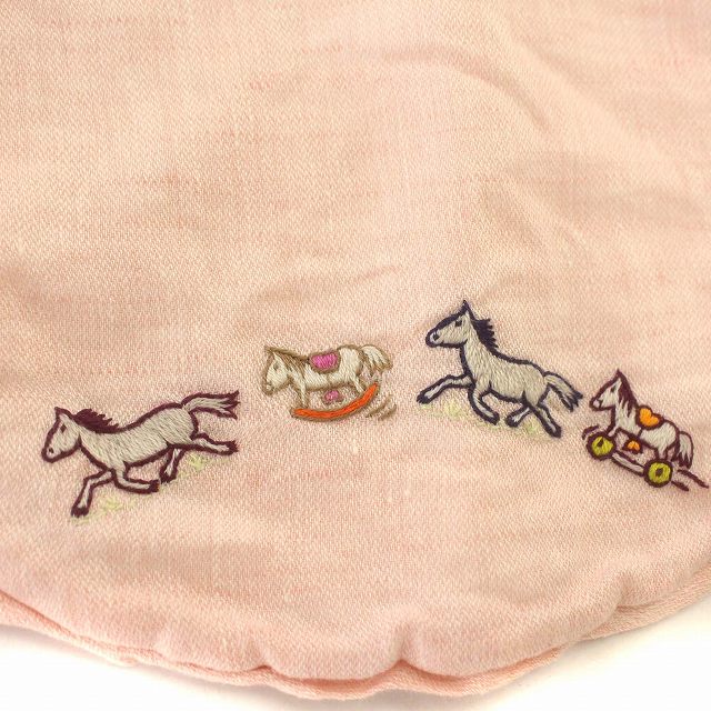 HERMES ベビー用スタイ 馬と子供の刺繍 HERMES 馬刺繍 スタイ ベビー HERMES エルメス スタイ 良品HERMES水色