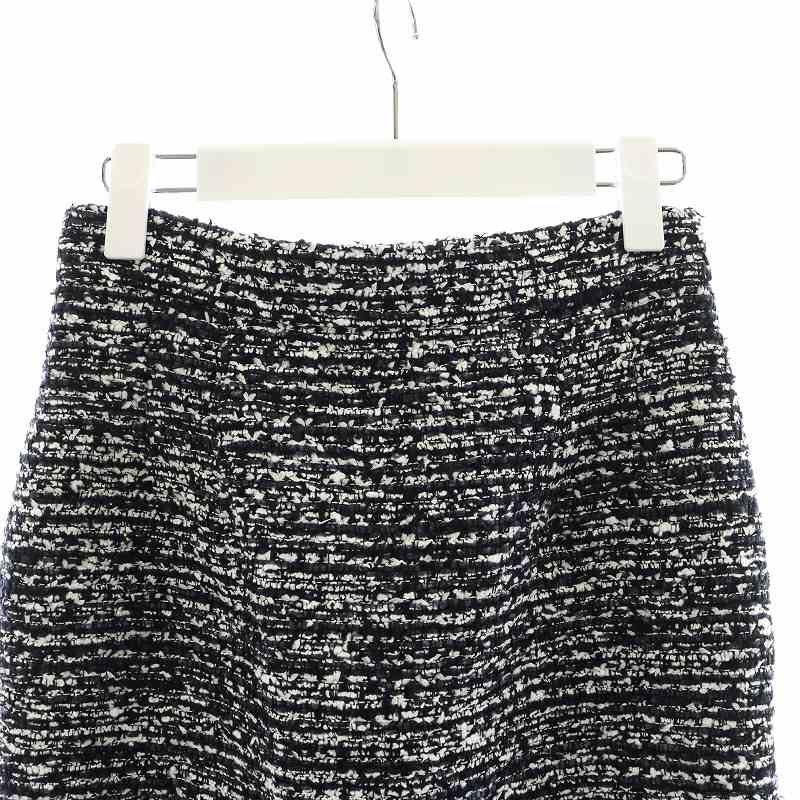 ルネ Rene 24SS タイトスカート ひざ丈 ツイード コットン 34 S 紺