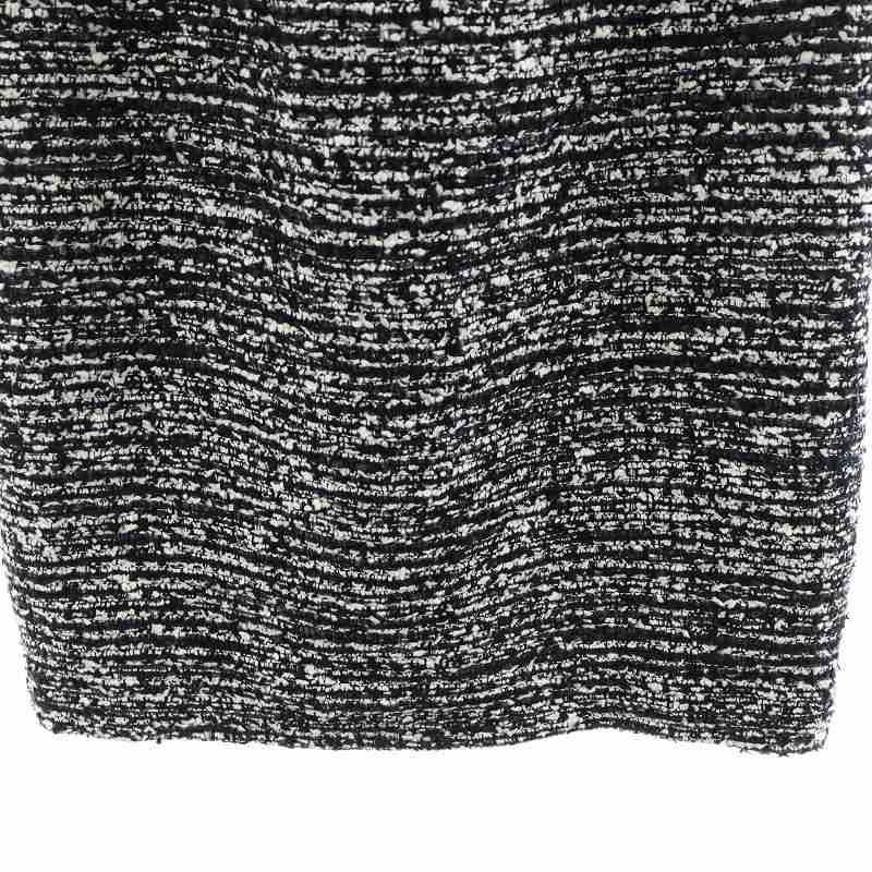 【中古】ルネ Rene 24SS タイトスカート ひざ丈 ツイード コットン 34 S 紺 ネイビー 白 ホワイト /AN13 レディース ルネ Rene 24SS タイトスカート ひざ丈 ツイード コットン 34 S 紺