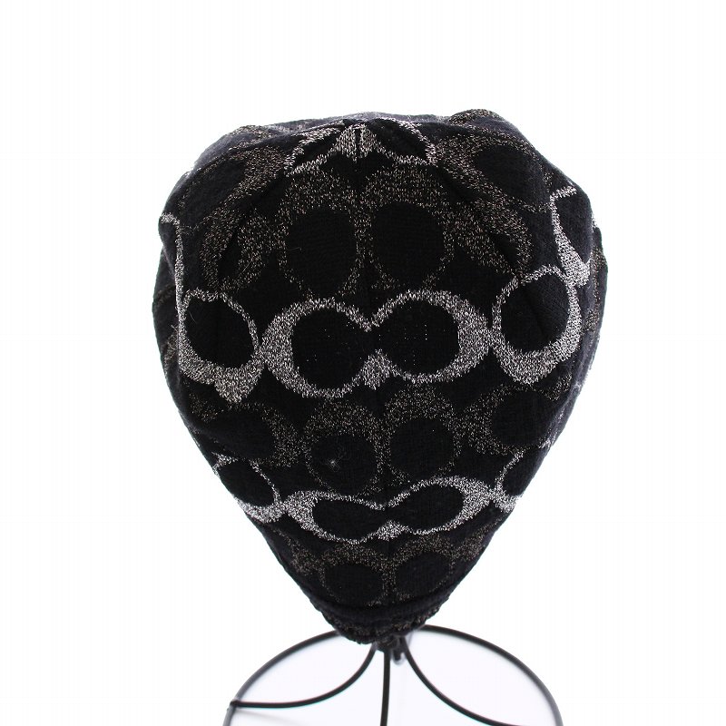 コーチ COACH シグネチャー メタリック ニット ビーニー 帽子 ニット帽