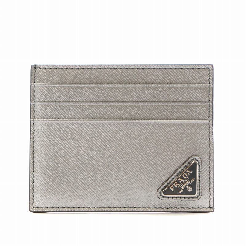 プラダ PRADA 三角プレート トライアングルロゴ カードケース レザー 
