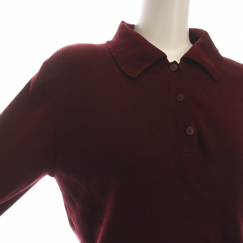 未使用品 フォクシーニューヨーク FOXEY NEW YORK 花より男子 LAFAYETTE TOPS ニットポロ トップス ポロシャツ 長袖 40 ボルドー 43835 未使用品 フォクシーニューヨーク FOXEY NEW YORK 花より男子