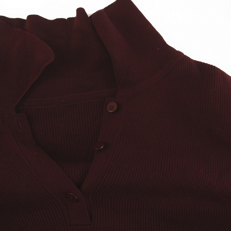 未使用品 フォクシーニューヨーク FOXEY NEW YORK 花より男子 LAFAYETTE TOPS ニットポロ トップス ポロシャツ 長袖 40 ボルドー 43835 未使用品 フォクシーニューヨーク FOXEY NEW YORK 花より男子