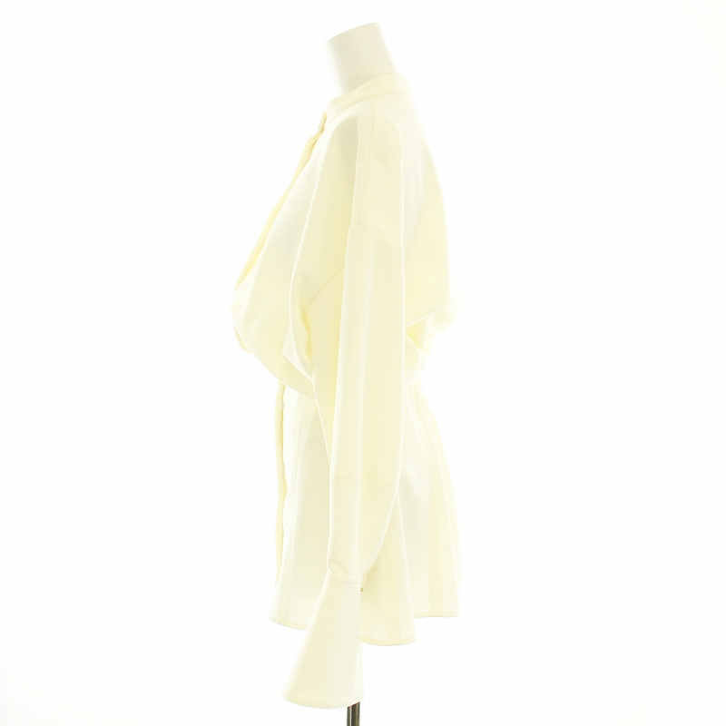 アメリヴィンテージ Ameri VINTAGE ウエストブラウジングブラウス シャツ バンドカラー 長袖 F 白 ホワイト 02220490340 レディース アメリヴィンテージ Ameri VINTAGE ウエストブラウジング