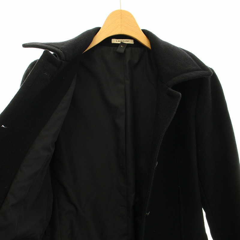 【中古】ラルディーニ LARDINI ステンカラーコート アウター ミドル 38 黒 ブラック PRIMULA LD93 /YT レディース ラルディーニ LARDINI ステンカラーコート アウター ミドル 38 黒