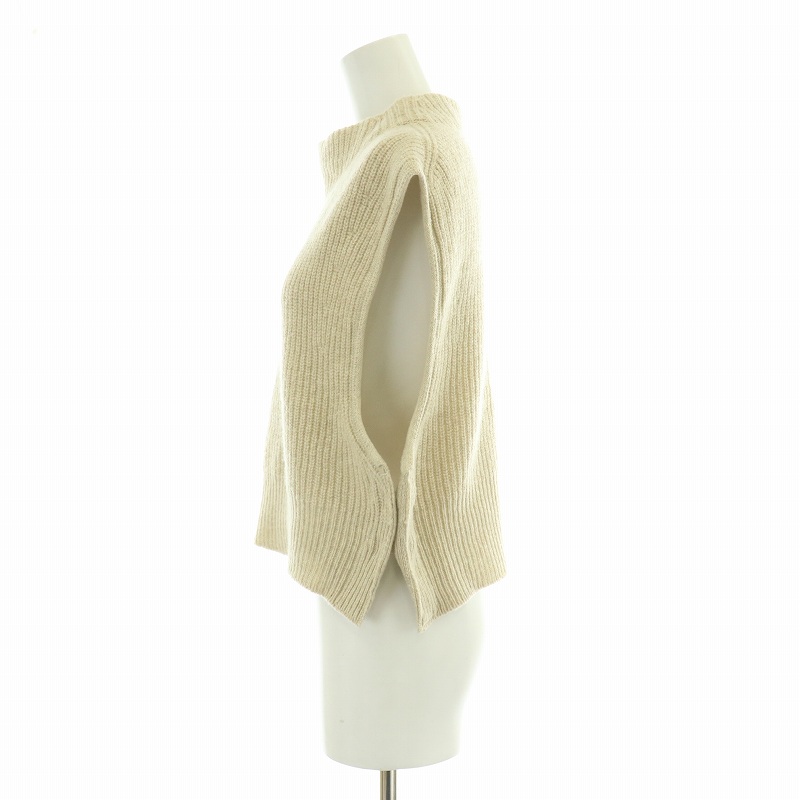 アンフィル スーパーファインラムシェニールリブニット ベスト 1 ベージュ アンフィル unfil superfine lambs chenille ribbed knit bib