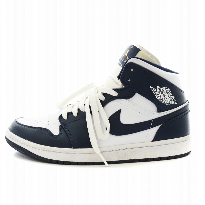ナイキ NIKE Air Jordan 1 Mid White Metallic Gold Obsidian エア 