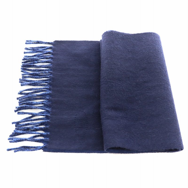 ❤お得なお品❤クリーニング済み カシミヤマフラー エブリン ネイビー エルメス y-marusho78_m211382