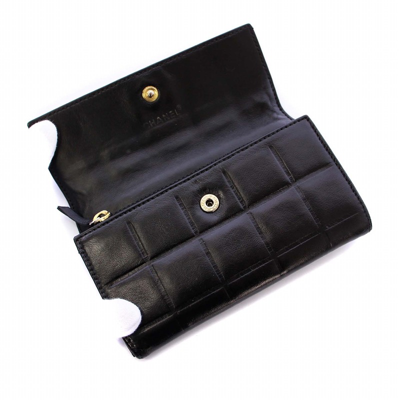 ★シャネル チョコバー コインケース 小銭入れ★ シャネル CHANEL チョコバー 小銭入れ コインケース レザー ブラック 7