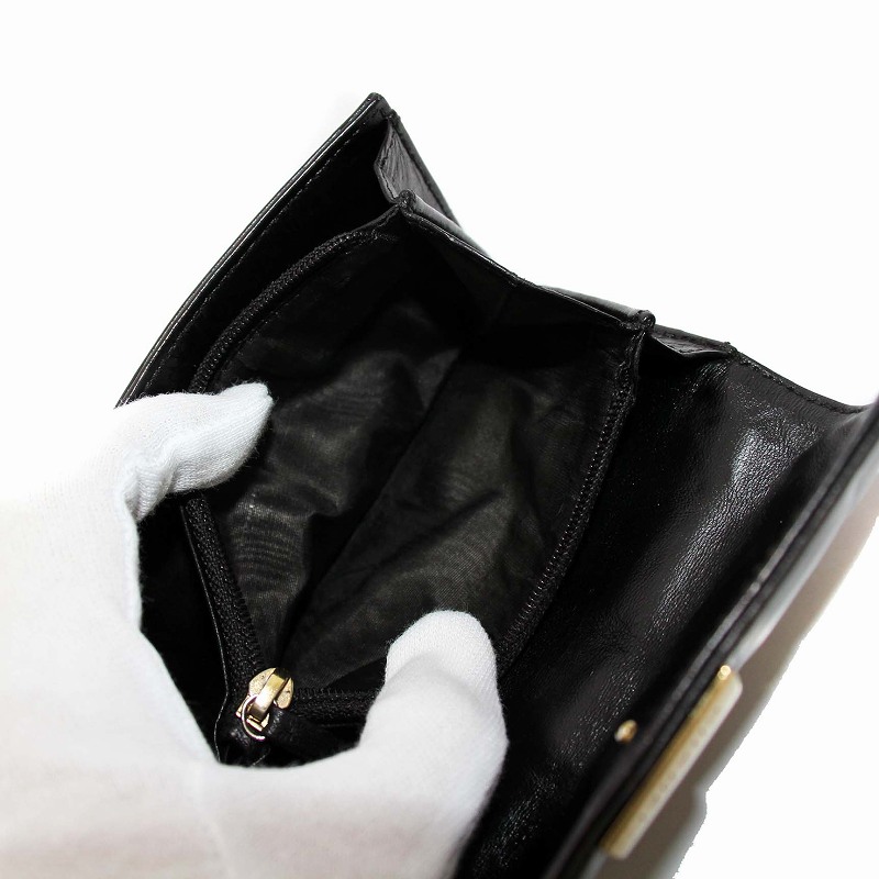 シャネル CHANEL チョコバー 小銭入れ コインケース レザー ブラック 7