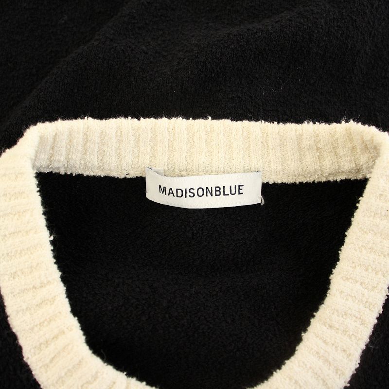 【美品】  MADISON BLUE / | 2022SS | BI-COLOR CD BOUCLE パールボタン バイカラー カーディガン ブラウス | 01（S） | 美品】 MADISON BLUE / マディソンブルー | 2022SS | BI-COLOR
