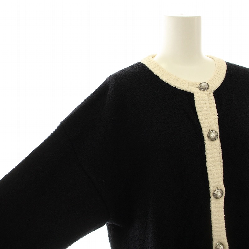 【美品】  MADISON BLUE / | 2022SS | BI-COLOR CD BOUCLE パールボタン バイカラー カーディガン ブラウス | 01（S） | 美品】 MADISON BLUE / マディソンブルー | 2022SS | BI-COLOR