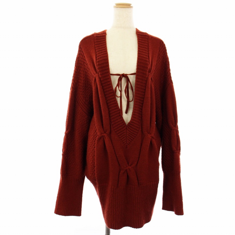 アメリヴィンテージ Ameri VINTAGE UND 2WAY CABLE BIG BIG KNIT TOP ニット セーター チュニック 長袖 F 赤 2112222 /TK レディース アメリヴィンテージ Ameri VINTAGE UND 2WAY CABLE BIG BIG KNIT