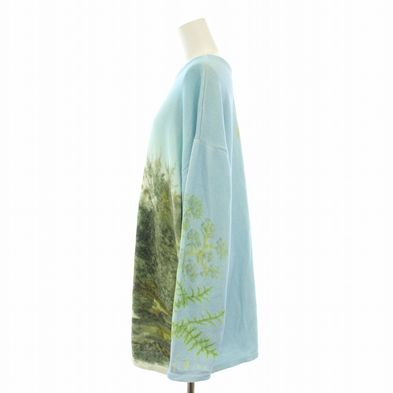 美品】アメリヴィンテージ イラストプリントニットトップ ブルー系