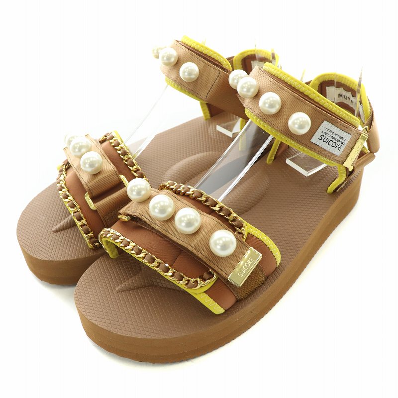SUICOKE（スイコック）× MUVEIL コラボ サンダル パール チェーン SUICOKE（スイコック）× MUVEIL コラボ サンダル パール