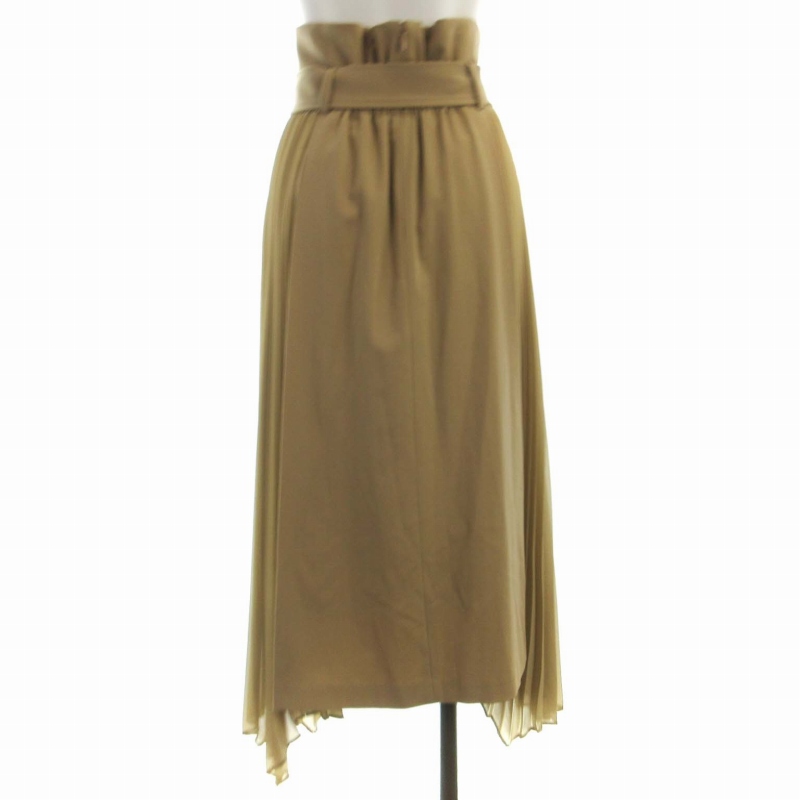 【新品未使用】FRAY I.D プリーツコンビスカート　ベージュ 中古・古着通販】FRAY ID (フレイ アイディー) プリーツチュール