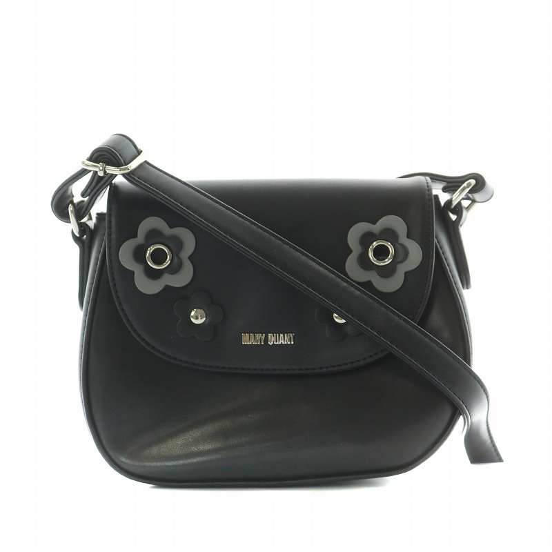 マリークワント MARY QUANT ショルダーバッグ レザー フラワーモチーフ 