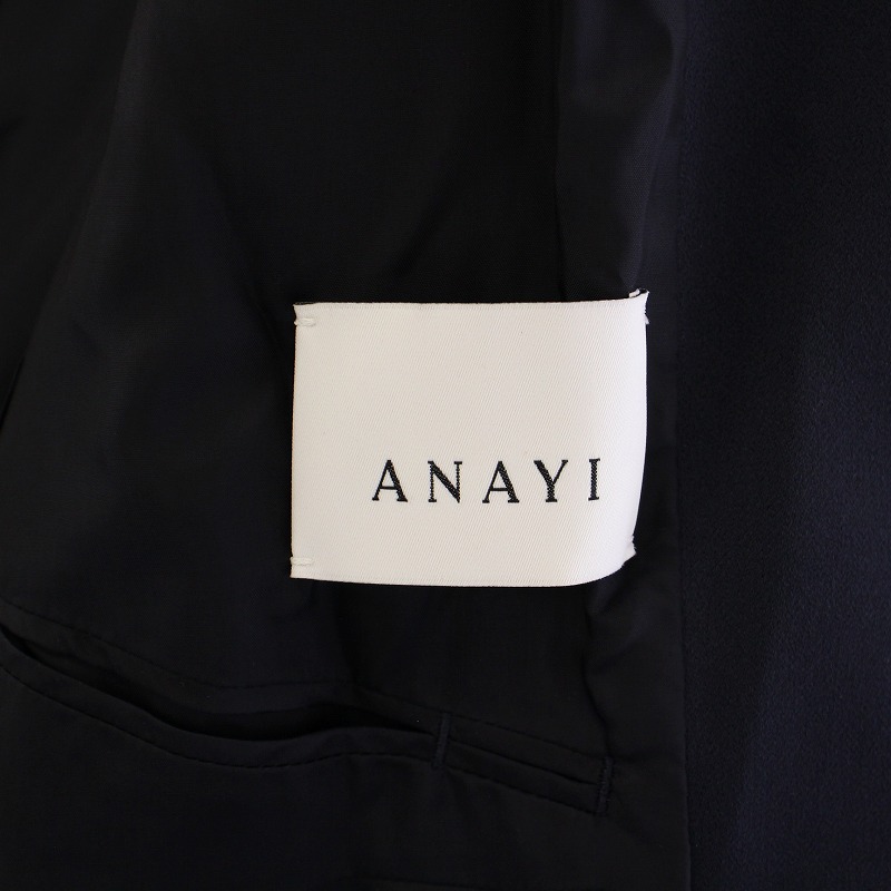 【未使用タグ付き】ANAYI ノーカラージャケット ペプラム ブラック ANAYI ジャケット ノーカラージャケット 「セットアップ対応商品