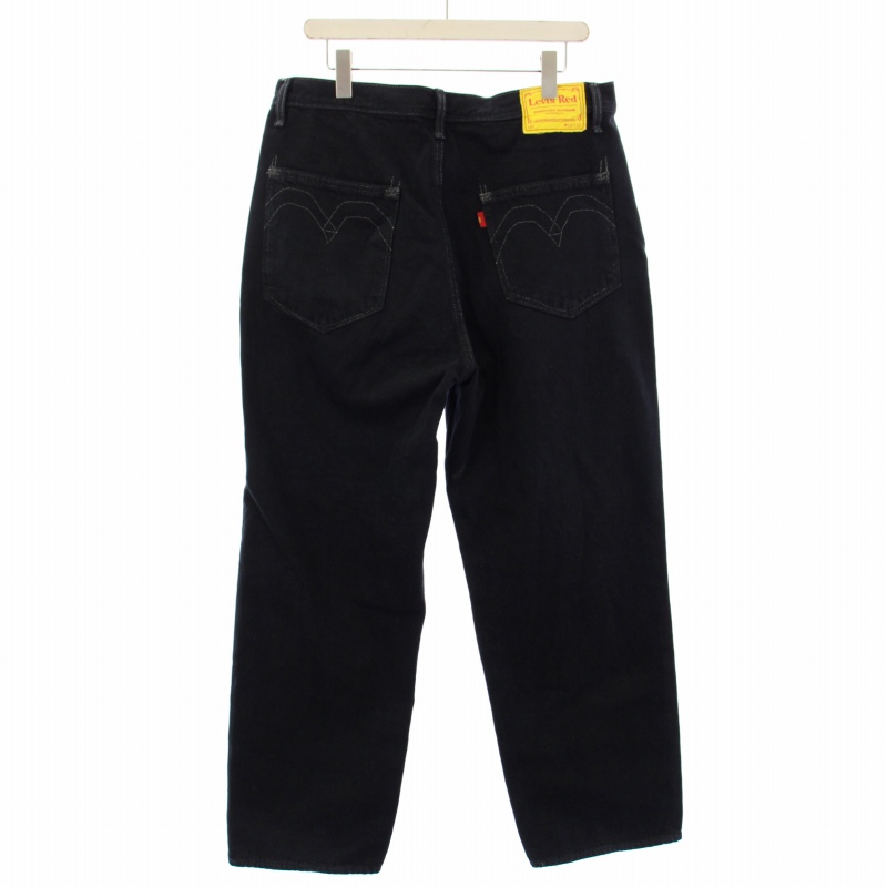 【濃紺】LEVIS RED リーバイスレッド タックデニムパンツ　バギー　W34 濃紺】LEVIS RED リーバイスレッド タックデニムパンツ バギー