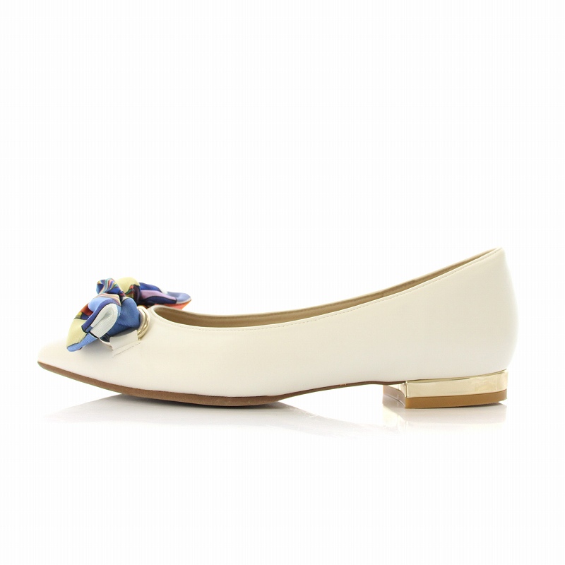 LE TALON フレンチソフトグルカフラット ホワイト 25cm フレンチソフトグルカフラット（フラットシューズ）｜LE TALON（ル