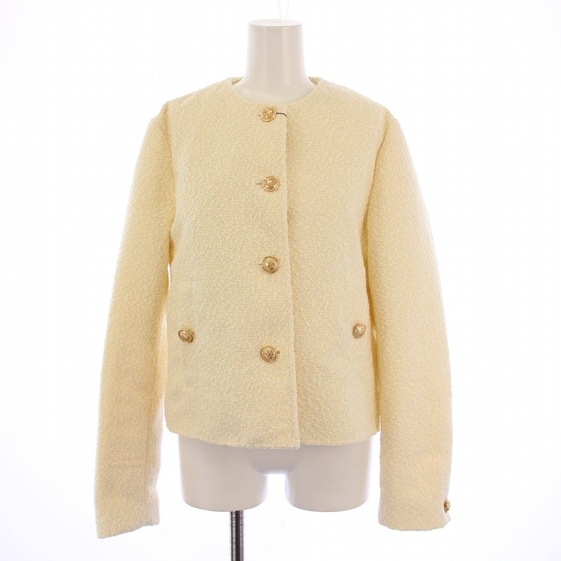 未使用品 ザラ ZARA ショートテクスチャージャケット ノーカラー