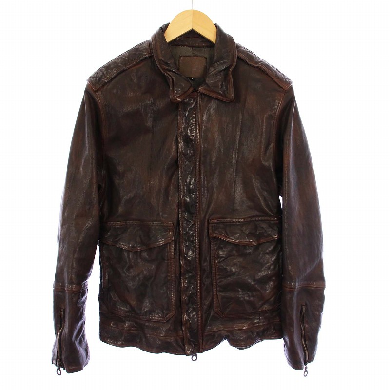 極美品バックラッシュ21AWゴートタンニン製品染めA2ニューフライトジャケット茶 イサムカタヤマバックラッシュ ISAMU KATAYAMA BACKLASH ゴート