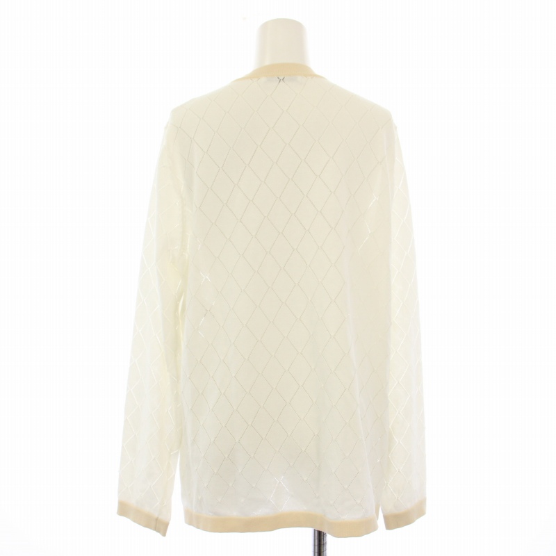 アナイ ANAYI 24SS プレイドパターンバイカラー カーディガン 長袖 38 白 ベージュ 102418-16-580-02-380 /TK レディース アナイ ANAYI 24SS プレイドパターンバイカラー カーディガン