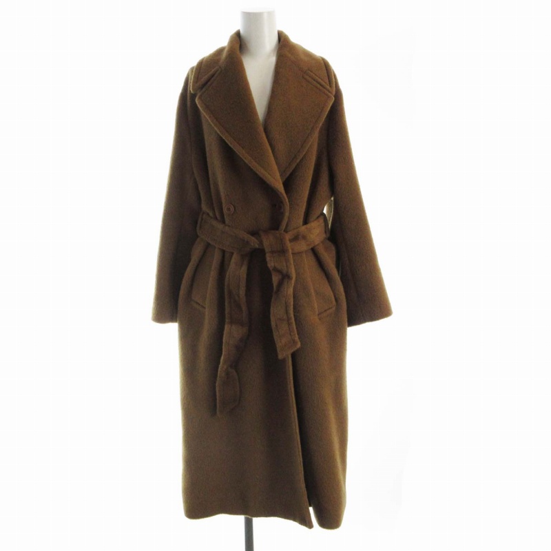 イエナ IENA アルパカシャギーオーバーサイズコート ロング ベルト付き  