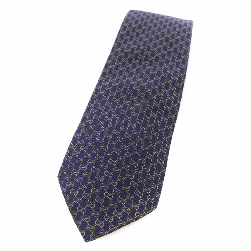 グッチ GUCCI ネクタイ GG柄 シルク 総柄 ネイビー /TK □OF メンズ