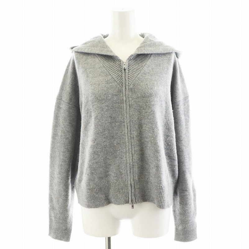 【美品】theory セオリー　21AW フルジップパーカー　フード　カシミヤ 美品】theory セオリー 21AW フルジップパーカー フード