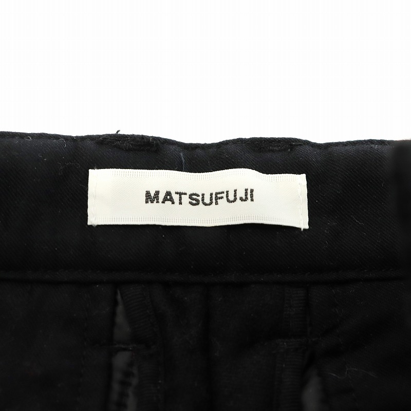 マツフジ MATSUFUJI Stripe QuiIted Trousers ワイドパンツ 中綿 2 黒