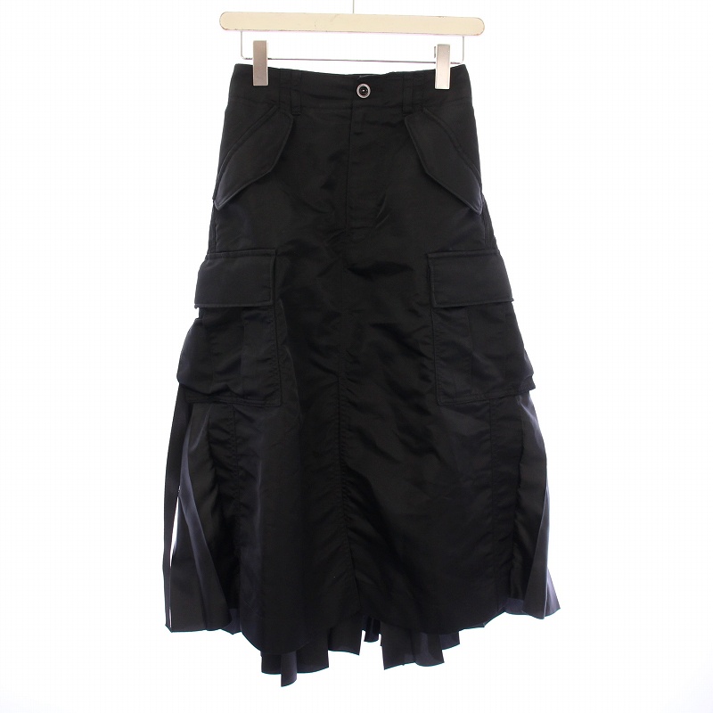 未使用品 サカイ sacai 24SS プリーツスカート フレア 変形 ナイロン 