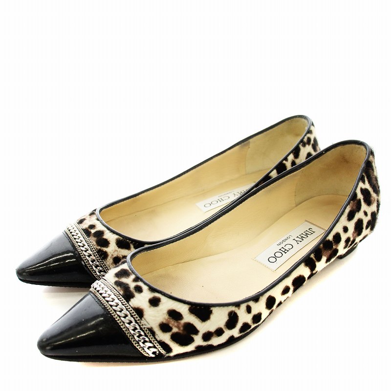 ジミーチュウ JIMMY CHOO パンプス レオパード ヒョウ柄 ハラコ ポイン