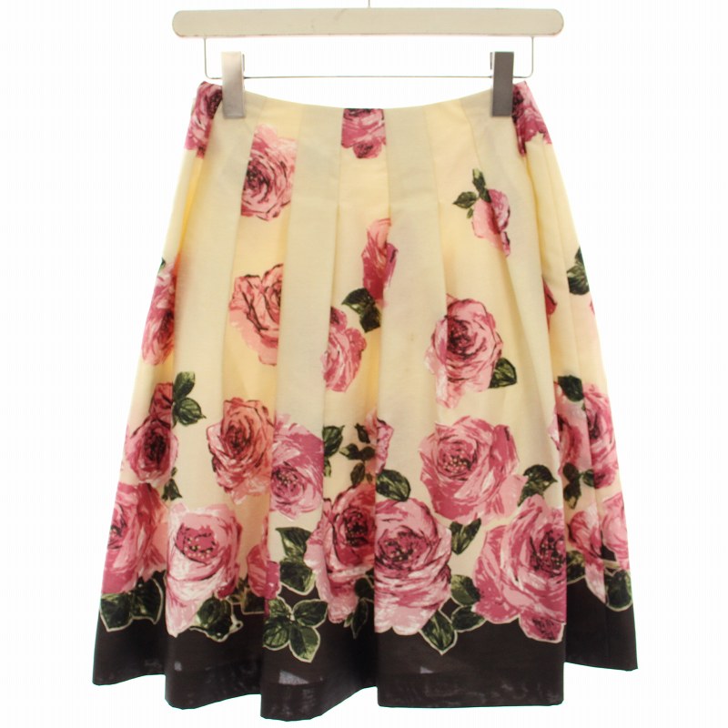 エムズグレイシー♡フレアスカート M'S GRACY エムズグレーシー 花柄刺繍 タックフレアスカート