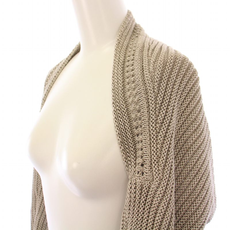 フォクシー FOXEY Vacation Bolero バケーションボレロ ニットカーディガン 長袖 ショート丈 前開きトッパー 麻 リネン F グレージュ フォクシー FOXEY Vacation Bolero バケーションボレロ ニット