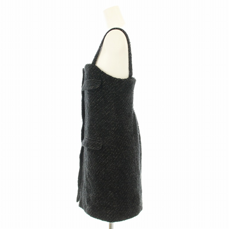 アメリヴィンテージ 23AW GLITTER TWEED VEST ビスチェ ベスト キャミソール ツイード ウール混 モヘヤ混 F ブラック ベージュ アメリヴィンテージ Ameri VINTAGE 23AW GLITTER TWEED VEST
