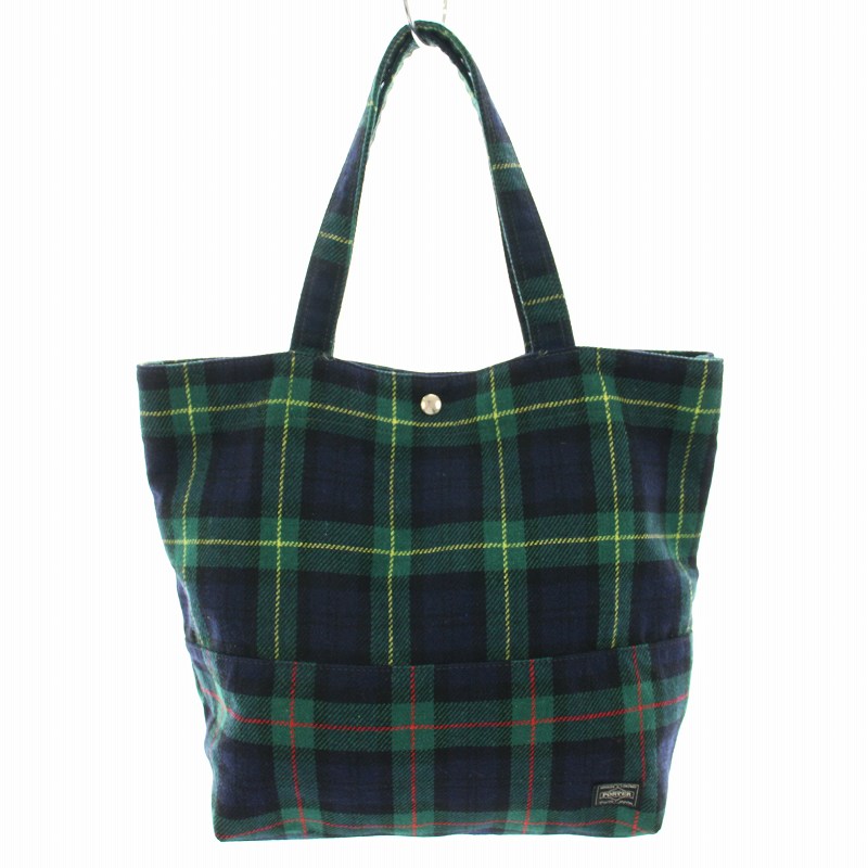ポーター PORTER 吉田カバン トートバッグ タータンチェック柄 緑 